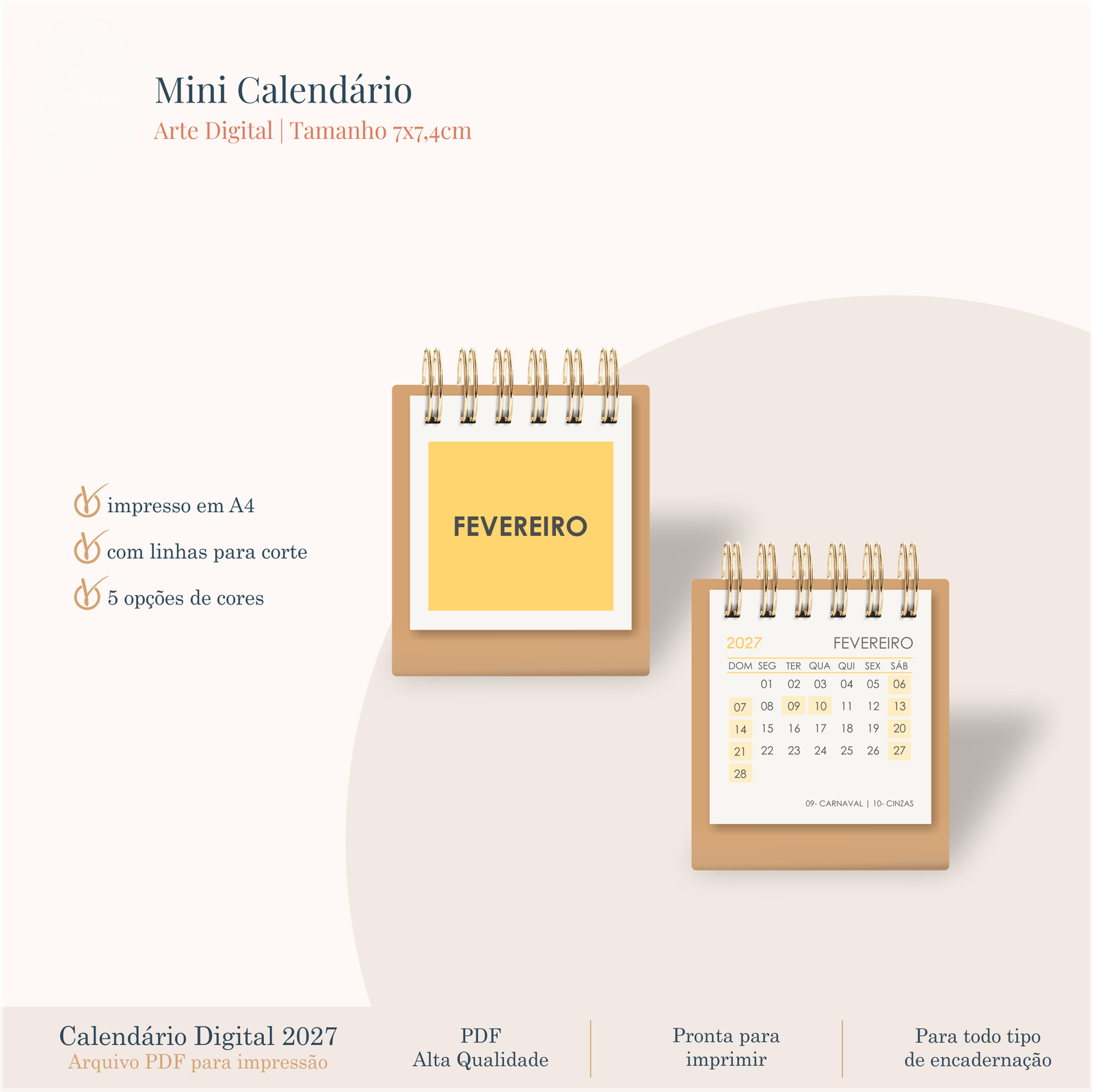 Encadernação - Mini Calendários