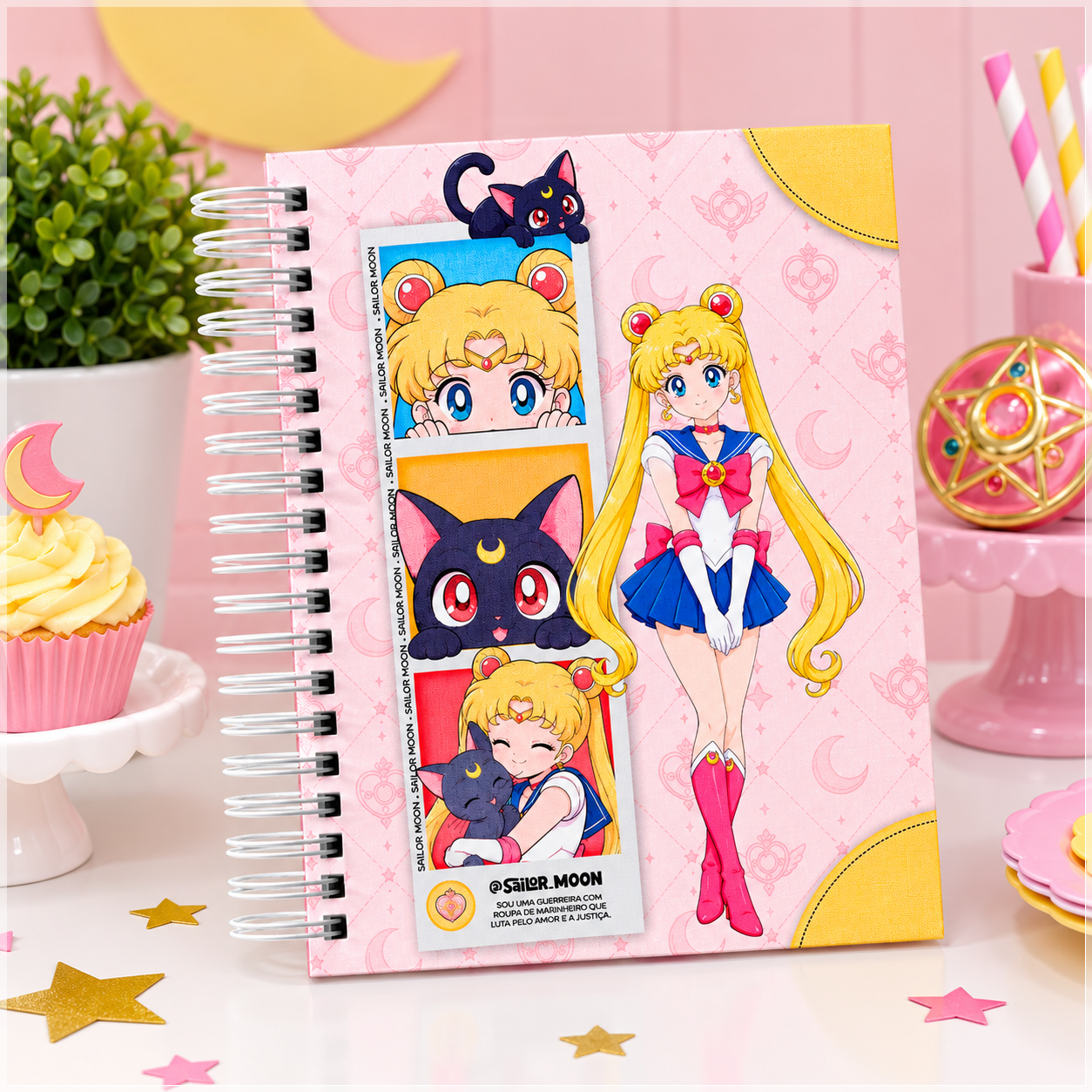 Encadernação - Minizinha Sailor Moon 27 (Caderno,Bloco A6,Bloco95x95,Caneca e Botton)