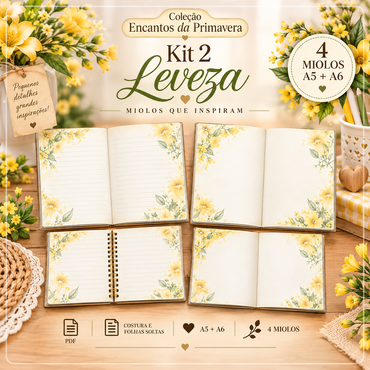 Encadernação - Miolos Leveza Encantos Primavera 2