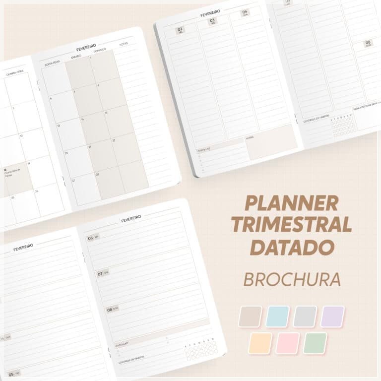 Encadernação - Planner Modular Trimestral Datado A5 Brochura