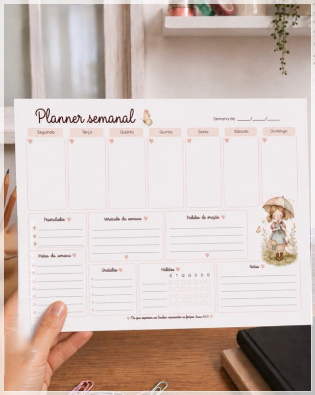 Encadernação - Planner Semanal Cristão