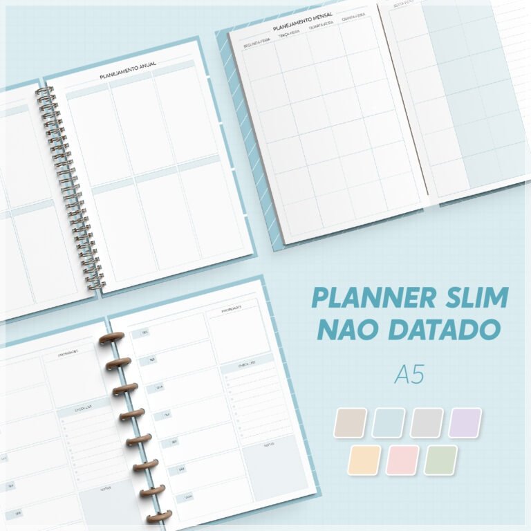 Encadernação - Planner Slim Não Datado A5