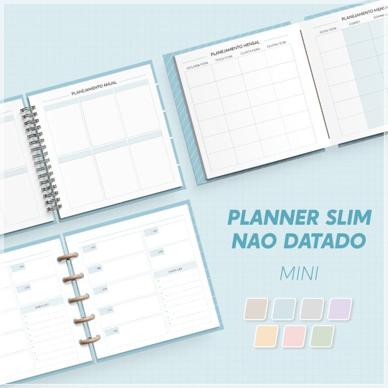 Encadernação - Planner Slim Não Datado Mini