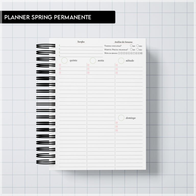 Encadernação - Planner Spring Permanente