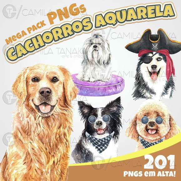 Kit Digital Cachorros Aquarela 26