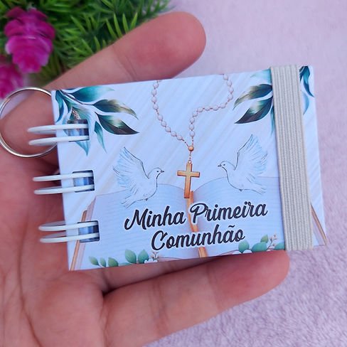 Mini Bíblia Chaveiro Eucaristia - Primeira Comunhão